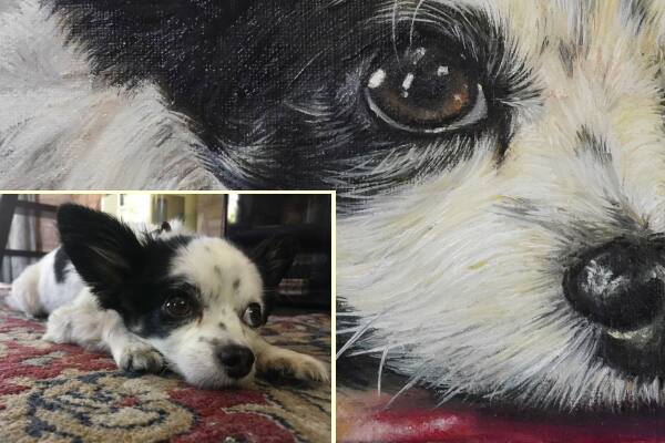 ペット似顔絵リアルな油絵で